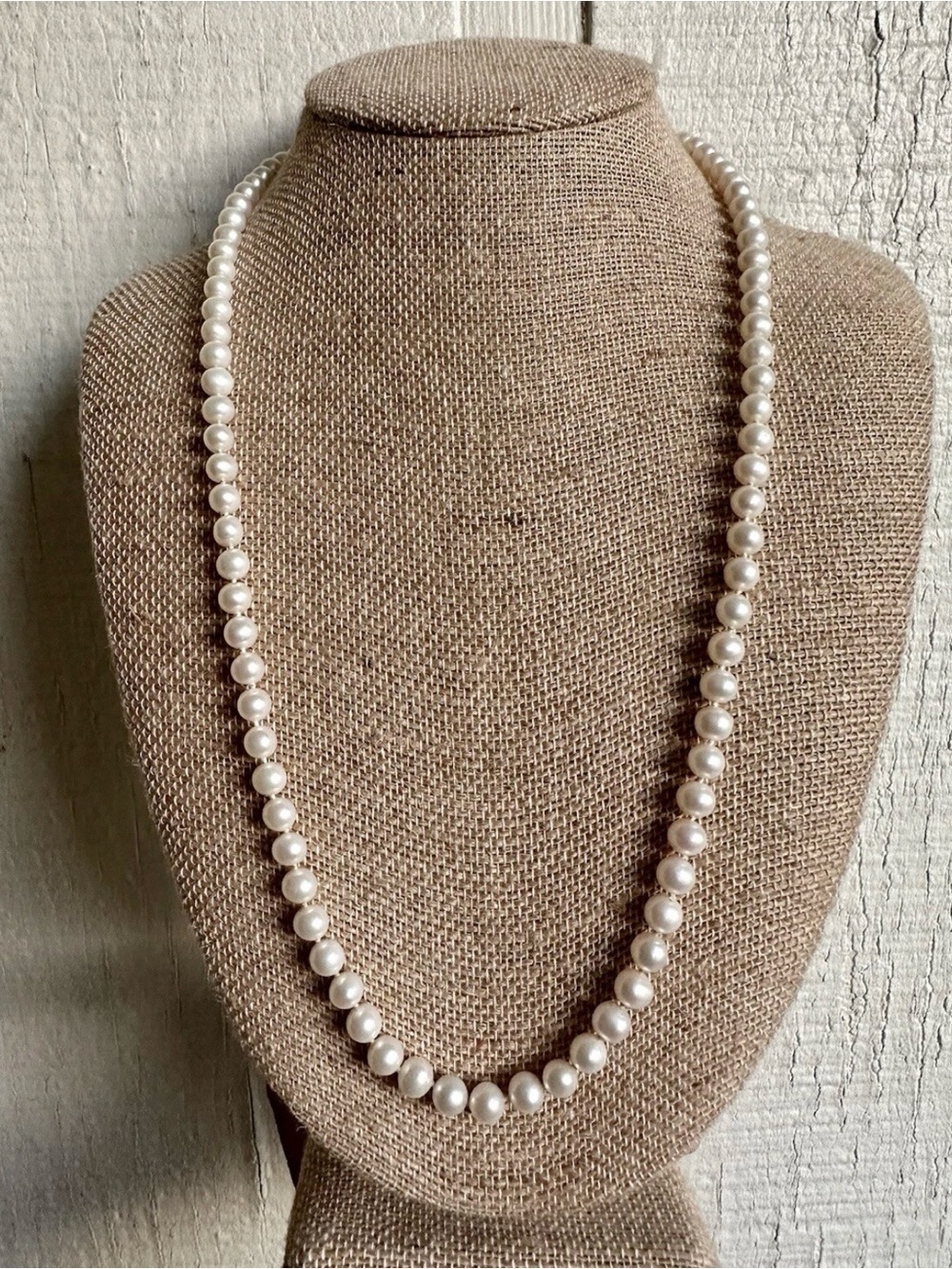 14K Gold and White Cultured Pearl Necklace 25 Inches - Women's Jewelry